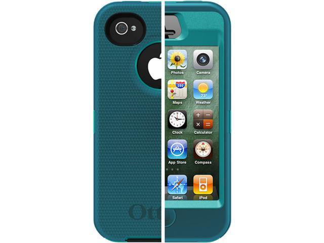 OtterBox Defender Light Teal PC / Deep Teal Slip Cover Solid Case for iPhone 4/4S APL2-I4SUN-E8-E4OTR