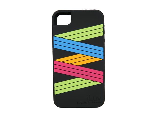 iLuv Black Wave2 Deluxe Multi Color Injection Silicon Case for iPhone 4 (ICC722BLK)