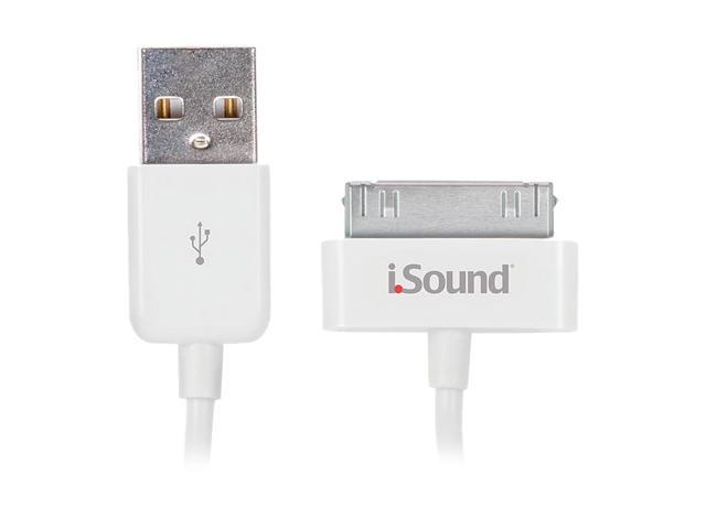 iSound ISOUND-1663 White Charge & Sync Cable For iPod, iPhone, and iPad