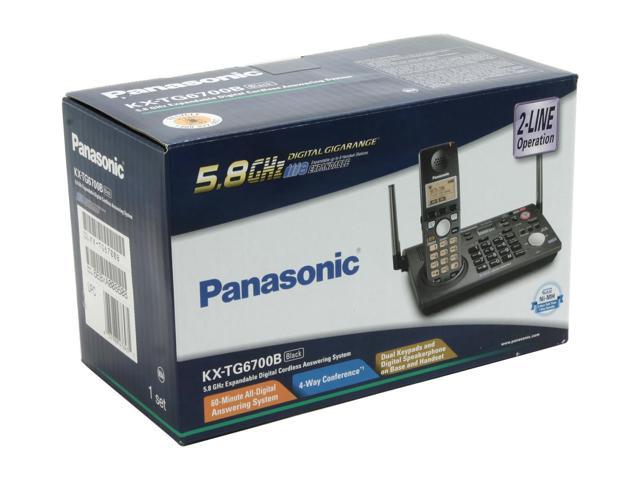 Panasonic KX-TG6700B 5.8 GHz Digital FHSS 1X Handsets Cordless Phone ...