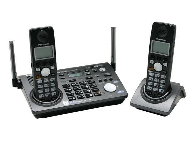 Panasonic KX-TG6702B 5.8 GHz Digital FHSS 2X Handsets Cordless Phone ...