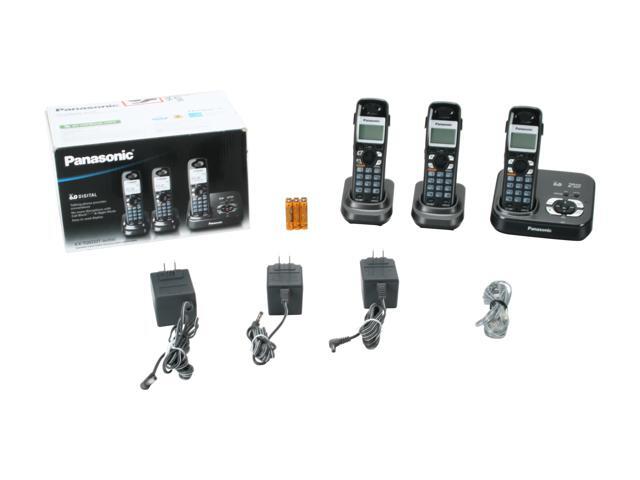 Panasonic KX-TG9333T DECT 6.0 Cordless Phone System - 3 Handsets, Digital Answering Machine, Expandable To 6