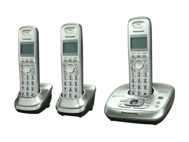 Panasonic Kx Tg4023n 1 9 Ghz Digital Dect 6 0 3x Handsets Cordless Phone With Answering Machine Newegg 