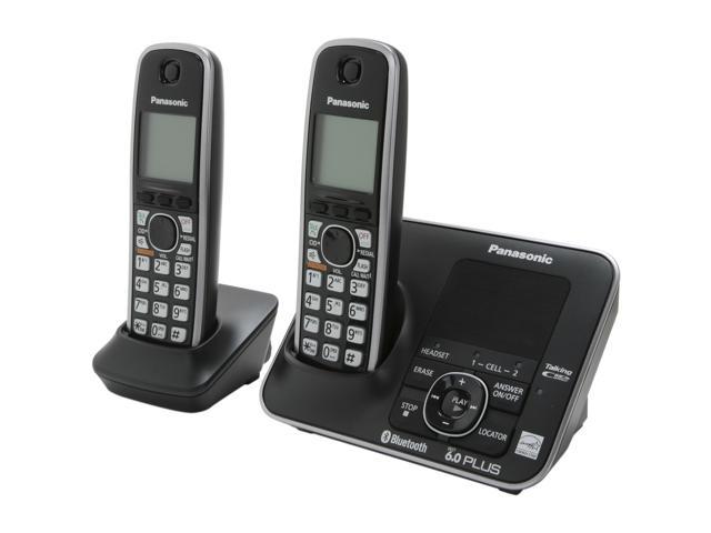 Panasonic KX-TG7622B 1.9 GHz Digital DECT 6.0 Link to Cell via Bluetooth Cordless Phone with Integrated Answering Machine and 2 Handsets