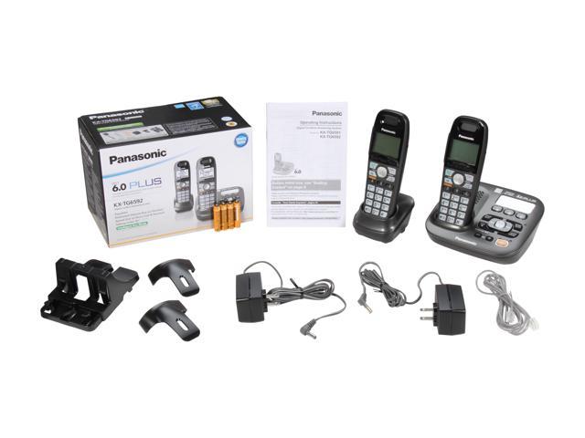 Panasonic Kx Tg6592t 19 Ghz Digital Dect 60 2x Handsets Cordless Phones Neweggca 5669