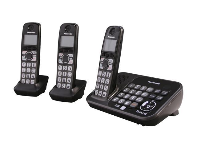 Panasonic KX-TG4743B 1.9 GHz Digital DECT 6.0 3 Handsets Cordless Phones with Answering Machine