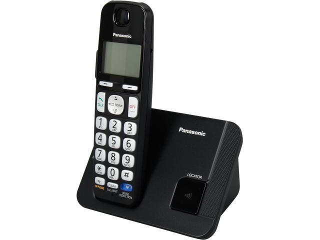 Panasonic KX-TGE210B Expandable Cordless Phone with Large Keypad, 1 Handset Black