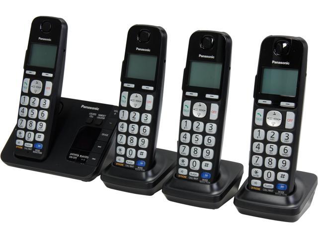 Panasonic KX-TGE234B 1.9 GHz DECT 6.0 4X Handsets Expandable Digital Cordless Answering System with 4 Handsets Integrated Answering Machine