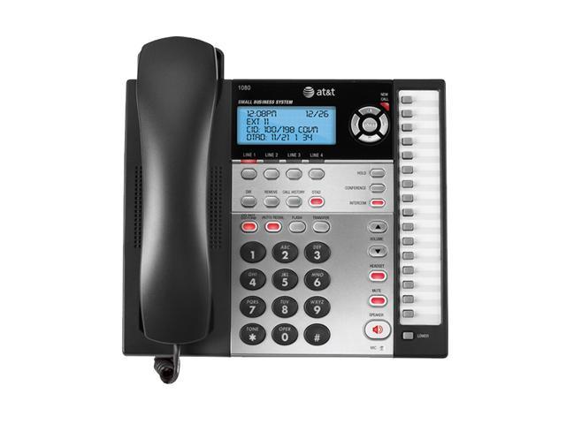 AT&T 1080 4-line Operation Corded Speakerphone with Digital Answering System Integrated Answering Machine
