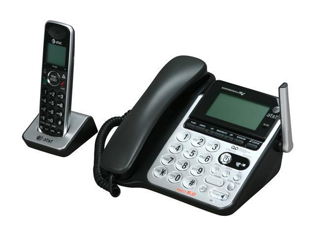 AT&T CL84100 1.9 GHz Digital DECT 6.0 Corded/Cordless Integrated ...