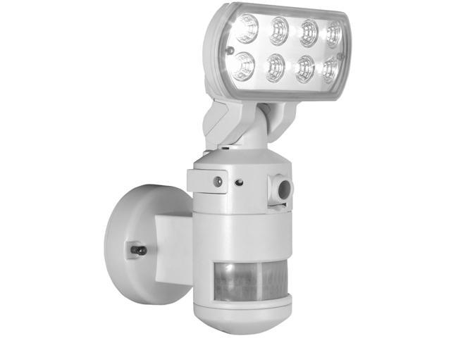 NightWatcher NW700WH 60 ft. 220-Degree Outdoor White Motion-Tracking LED Security Light with Built-In Security Camera