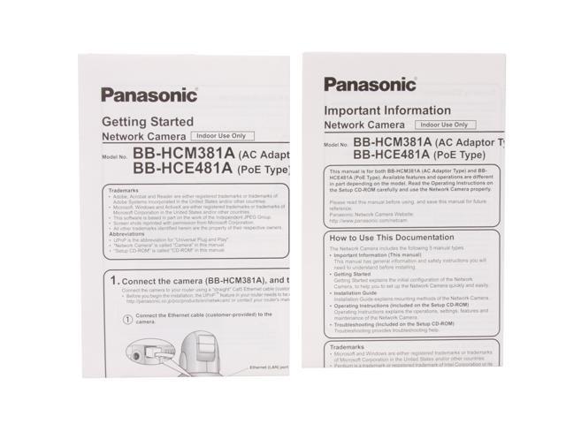 Open Box: Panasonic BB-HCM381A Network Camera With Remote 2-Way Audio ...