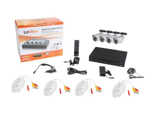 Laview Lv Kdv0804b6s 8 Channel Dvr With Remote Freedom And 4 X 600tvl Day Night Bullet Cameras Newegg Com