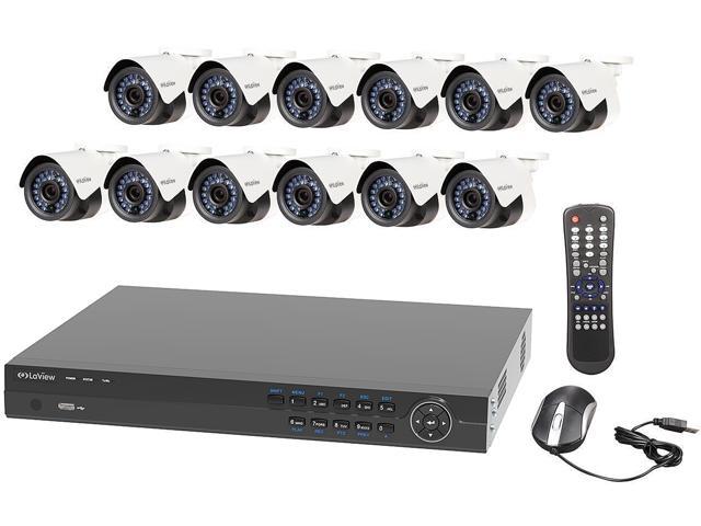 LaView LV-KN996P1612A4 Premium IP Surveillance System 16 Channel NVR + 12 x Full HD 1080P Day/Night In/Outdoor Cameras (No HDD Included, Sold Separately)