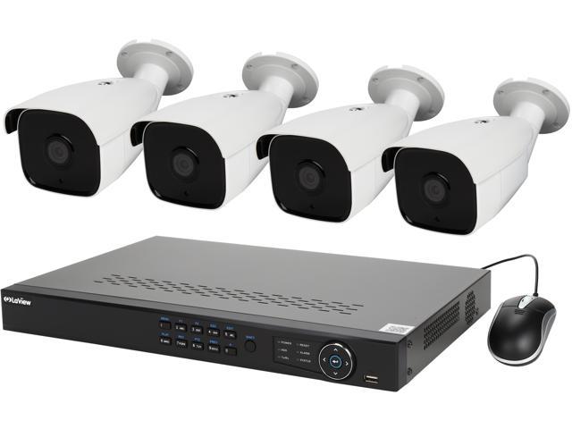 LaView LV-KNP3988P84M39 Premium High Definition IP Surveillance System 8 Channel NVR + 4 x 3MP 164ft Night Vision Day/Night In/Outdoor Cameras (No HDD Included)