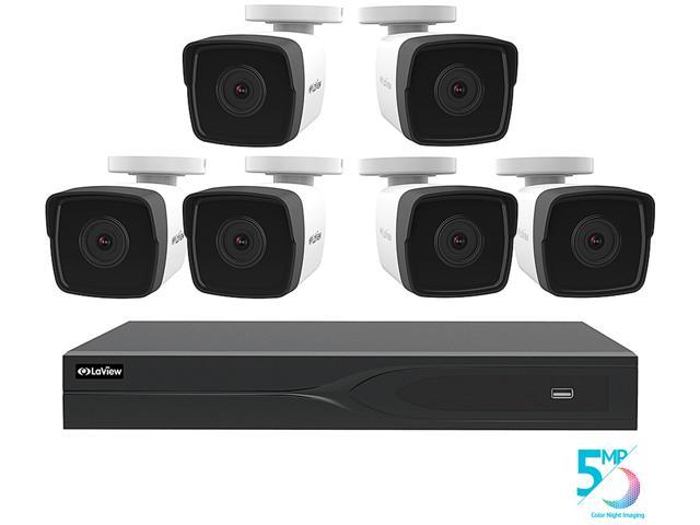 LaView 5MP Color Night Vision 2560 x 1960 8 Channel Extreme HD DVR Security Camera System with 6 x 5MP Bullet Cameras (No HDD)