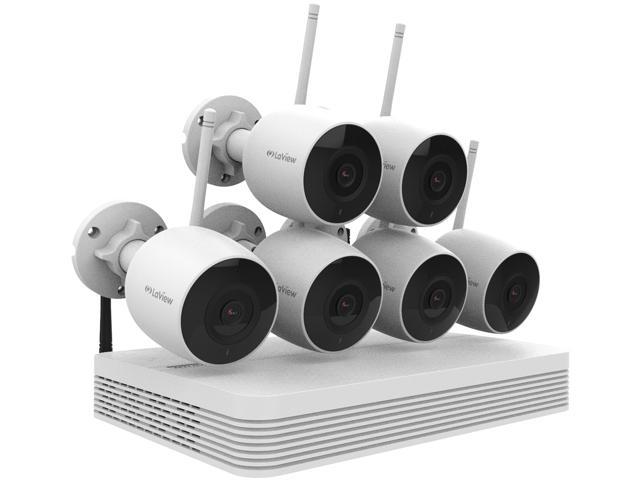 LaView LV-KNW958WB6 8 Ch 1080P Wi-Fi Security Camera System with 6x 1080P Bullet H.265 IP67 WiFi Audio IP Cameras, 500ft Wireless Range (HDD not included)