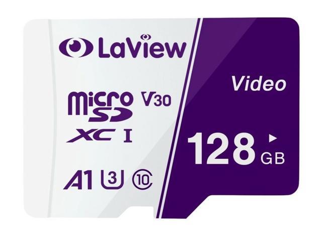 Laview Micro SD 128GB for Video Purple and White, Pack of 2