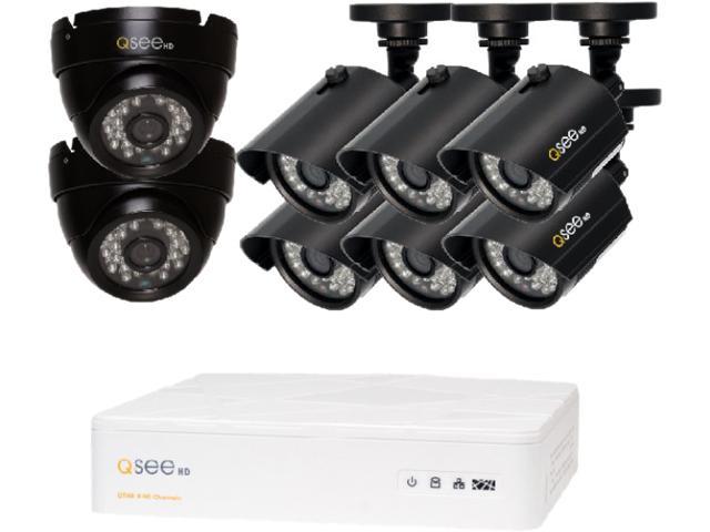 Q-See QTH8-8AK 8 Channel AHD Surveillance DVR with 8 x 720P Day / Night In / Outdoor Security Cameras