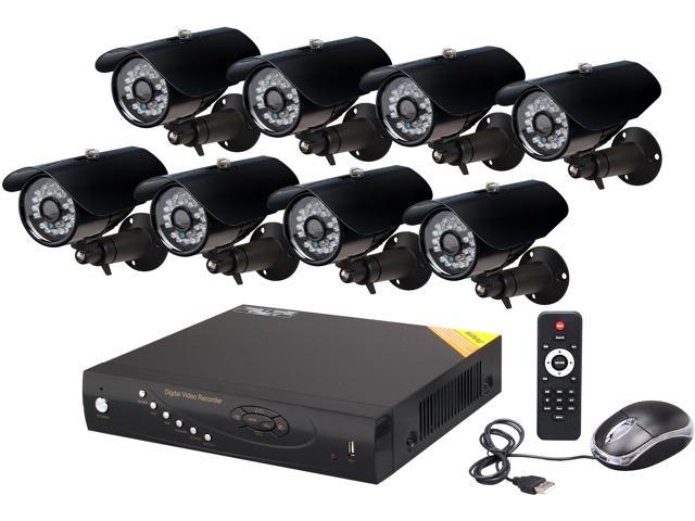 Aposonic A-BR18B8-C500 8 Ch DVR + 8 CCD 420 TVL Bullet Cameras + 500GB pre-installed HDD with H.264 Level Kit Solution, HDMI Port,  Mac OS X App fully supported