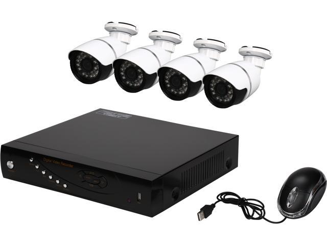 Aposonic A-AHK4-1TB 4 Ch HD 720P AHD DVR, 4 X 720P High-Def Day / Night Weatherproof Cameras with 1TB HDD Surveillance System
