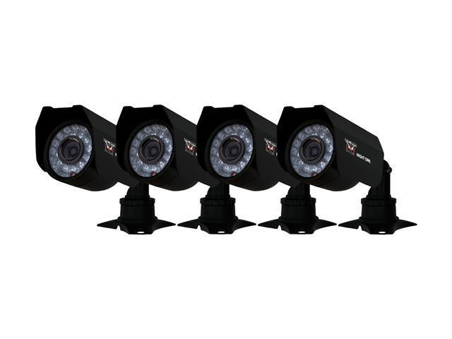 Night Owl 4-pk 400+ TVL Cameras w/ 60ft of Cable per Camera, 45ft Night Vision and 3-Axis Bracket (CAM-4PK-CM245)