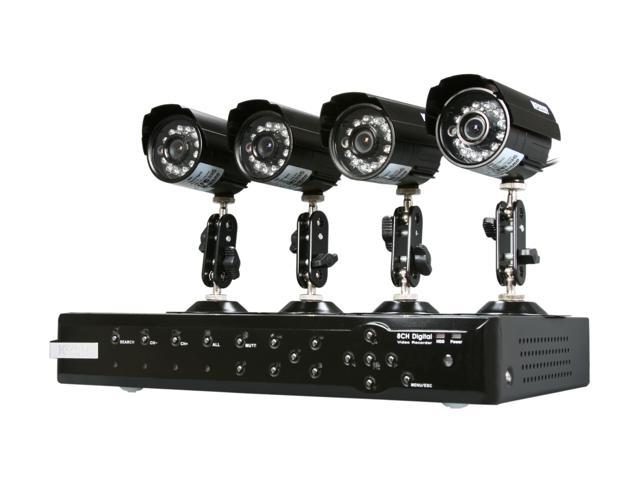 KGuard CA108-H02 4 Camera+8 Channel DVR with Remote Web / Mobile Phone Access (HD Sold Separately)