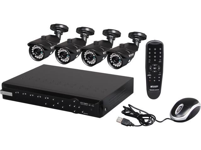 KGuard NS401-4CW214H 4 Channel Surveillance DVR Kit - Newegg.com