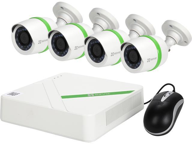EZVIZ 4 Channel HD 1080p Analog TVI Security System w/ 1TB HDD and 4 Weatherproof 1080p Bullet Cameras, Works with Alexa and Google Home Using IFTTT (BD-1424B1)