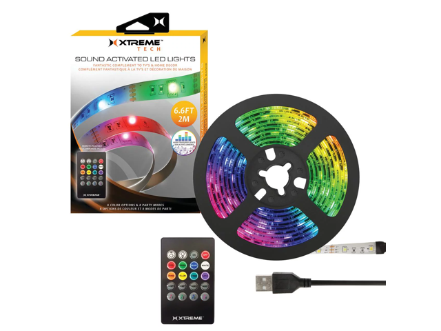 Xtreme XLB7-1024-WHT 6.6Ft Sound Activated LED Light Strip - Newegg.ca