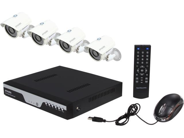 Zmodo KDC4-YARUZ4ZN 4 Channel H.264 Level 960H DVR Security System with 4 x 700TVL IR Night Vision w/IR Cut Outdoor Cameras (No HDD)