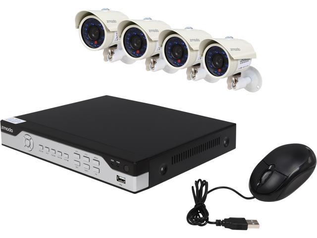 Zmodo KHI8-YARUZ4ZN 8 Channel H.264, 960H DVR Security System with 4 x 700TVL Night Vision w/IR Cut Outdoor Cameras (No HDD)