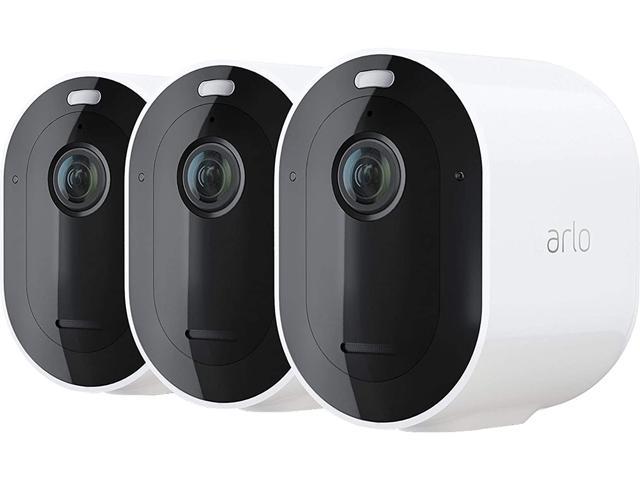 Pro 4 Wire-Free Spotlight Camera - 3 Cameras Pack - 2K Video with HDR | Indoor/Outdoor Security Cameras with Color Night Vision, Spotlight, 160° View, 2-Way Audio, Siren - White IP / Cameras - Newegg.com