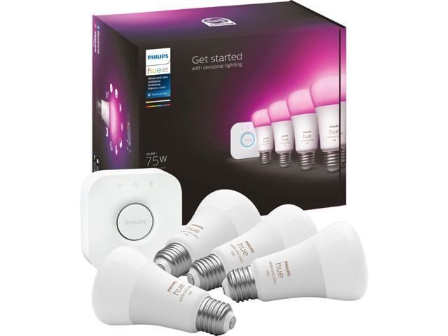 Philips Hue 563296 Starter Kit E26 10.5W A19 4Set Bluetooth - Newegg.com