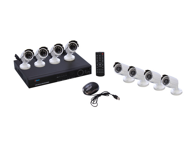eSecure ES036883 16 Channel EZ Wizard DVR w/ 8 IR Bullet Cameras ...