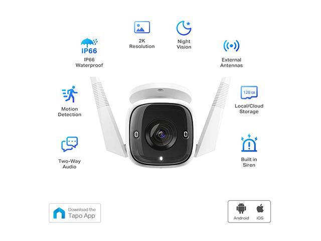 Cloud/SD Card Storage C310 TP-Link Tapo 2K HD Security Camera Outdoor Wired Built-in Siren w/ Night Vision Works with Alexa & Google Home IP66 Weatherproof 2-Way Audio Motion/Person Detection 