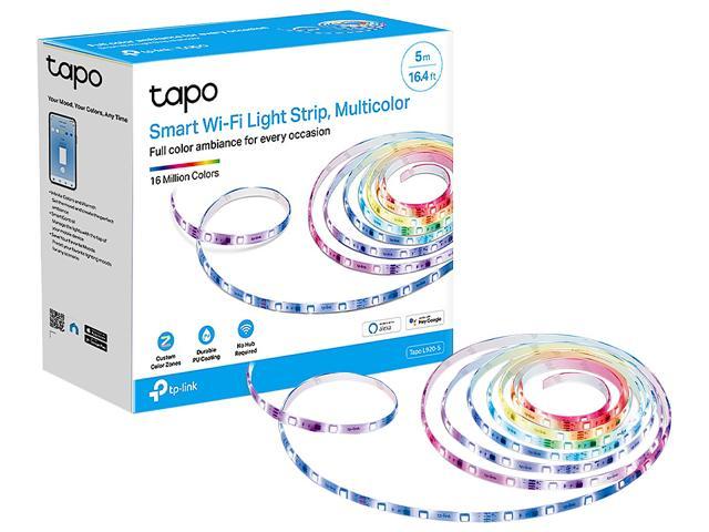 Personligt Parametre lyse TP-Link Tapo RGBWIC Smart LED Light Strip 16.4Ft, 1000 Lumens, 16M Dimmable  Colors, 50 Color Zones, Works w/ Apple HomeKit/Alexa/Google Home,  Sync-to-Sound, IP44 PU Coating, Trimmable (Tapo L930-5) - Newegg.com
