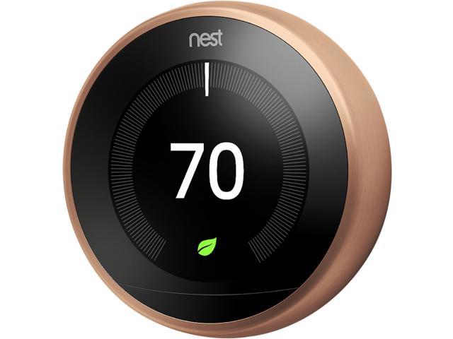 Google Nest Learning Thermostat - Programmable Smart Thermostat for Home - 3rd Generation Nest Thermostat - Works with Alexa - Copper