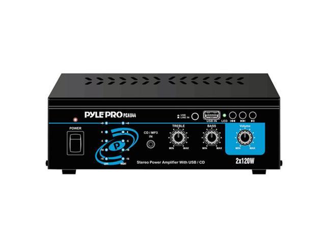 Pyle Audio Mini 2x120 Watt Stereo Power Amplifier w/ USB & CD Input