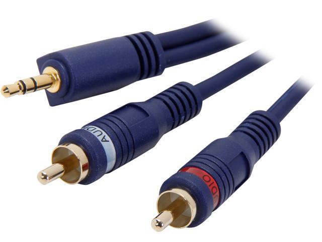 C2G 6ft Value Series One 3.5mm Stereo Male to Two RCA Stereo Male Y-Cable 