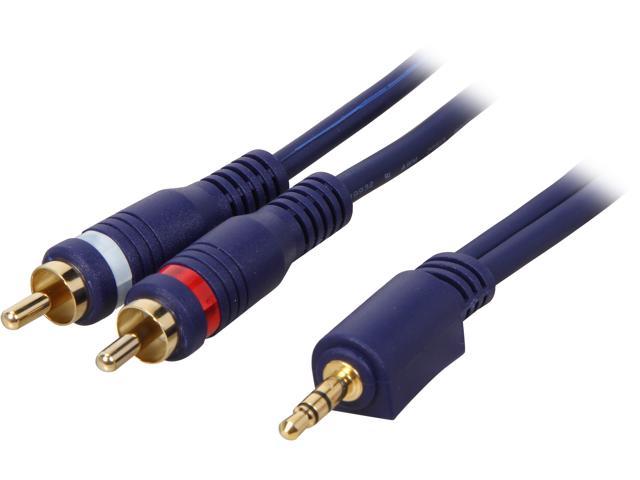 C2G 40615 12ft Velocity One 3.5mm Stereo Male to Two RCA Stereo Male Y-Cable