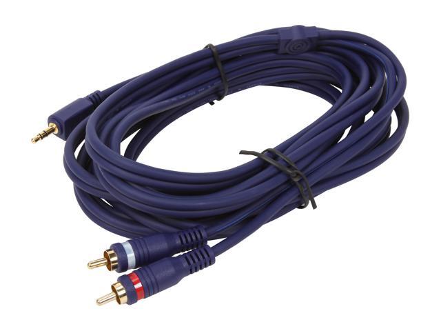 Blue C2G 40616 Velocity One 3.5mm Stereo Male to Two RCA Stereo Male Y-Cable 25 Feet, 7.62 Meters