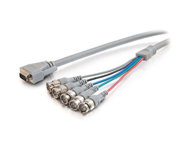 C2G 02561 6 ft. Premium HD15 Male to RGBHV (5-BNC) Male Video Cable