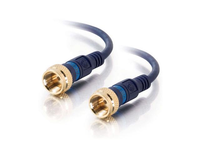 C2G 27228 Velocity Mini-Coax F-Type Cable, Blue (12 Feet, 3.65 Meters)