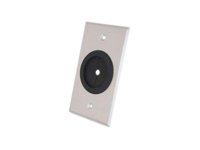 Brushed Aluminum C2G 40572 VGA and 3.5mm Audio Pass Through Single Gang Wall Plate with One Keystone