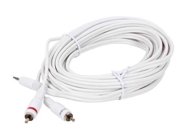 C2g 40372 25 Ft One 35mm Stereo Male To Two Rca Stereo Male Audio Y Cable White Neweggca 9049