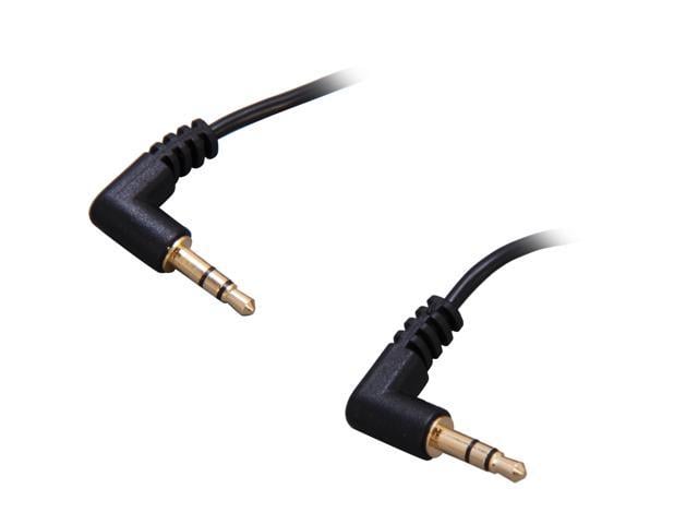 CY 10cm 90 Degree Right Angled 3.5mm 3poles Audio Stereo Male to Female Extension Cable Black