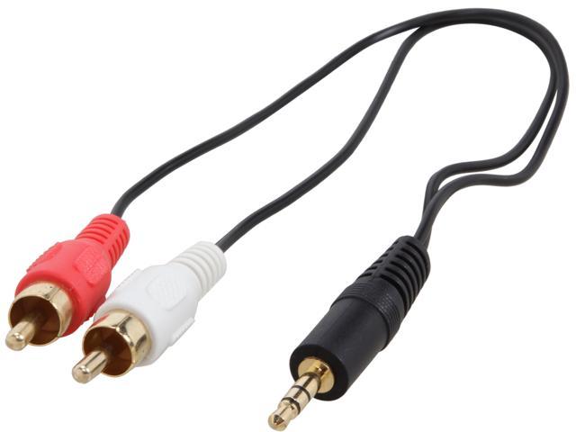 StarTech.com MU1MMRCA 1 ft. Stereo Audio Cable - 3.5mm Male to 2x RCA Male Male to Male