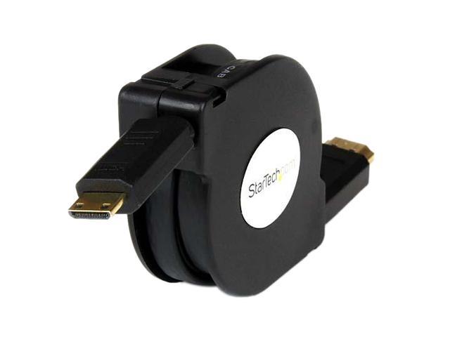 StarTech.com HDACRET4 4 ft. Black Connector A: 1 - HDMI® (19 pin) Male Connector B: 1 - Mini HDMI® (19 pin) Male Retractable High Speed HDMI® to Mini HDMI® Cable Male to Male