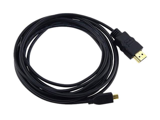 Insten 675770 10 ft. Black / Gold HDMI (Male) to HDMI Type D (Male) High Speed HDMI Cable with Ethernet ,Type D Micro M/M Cable